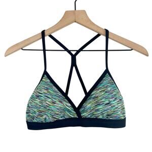 ATHLETA BIKINI WOMEN TOP GREEN SPACE DYE SWIM TOP SIZE SMALL ADJUSTABLE STRAP